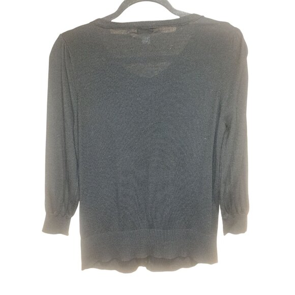 Mossimo Supply Co Womens Black Cardigan Sweater L Button Front 3/4 Sleeve - Picture 2 of 6